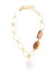 Image 1 of Oscar de la Renta agate-stone pearl-drop necklace