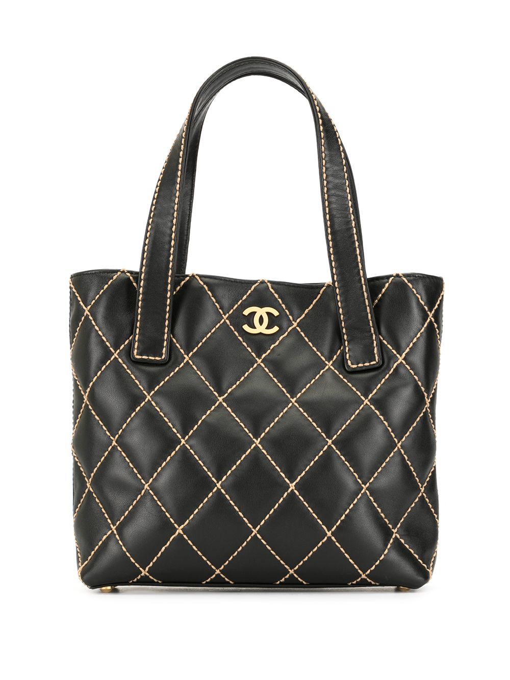 фото Chanel pre-owned сумка-тоут wild stitch с логотипом cc