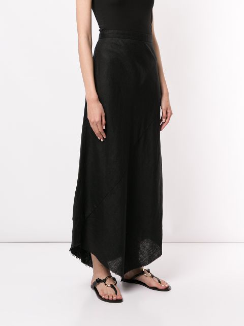 Shop Black Venroy Asymmetric Linen Skirt With Express Delivery - Farfetch