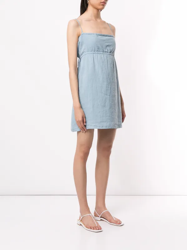 Shop Venroy linen back-tie mini dress 
