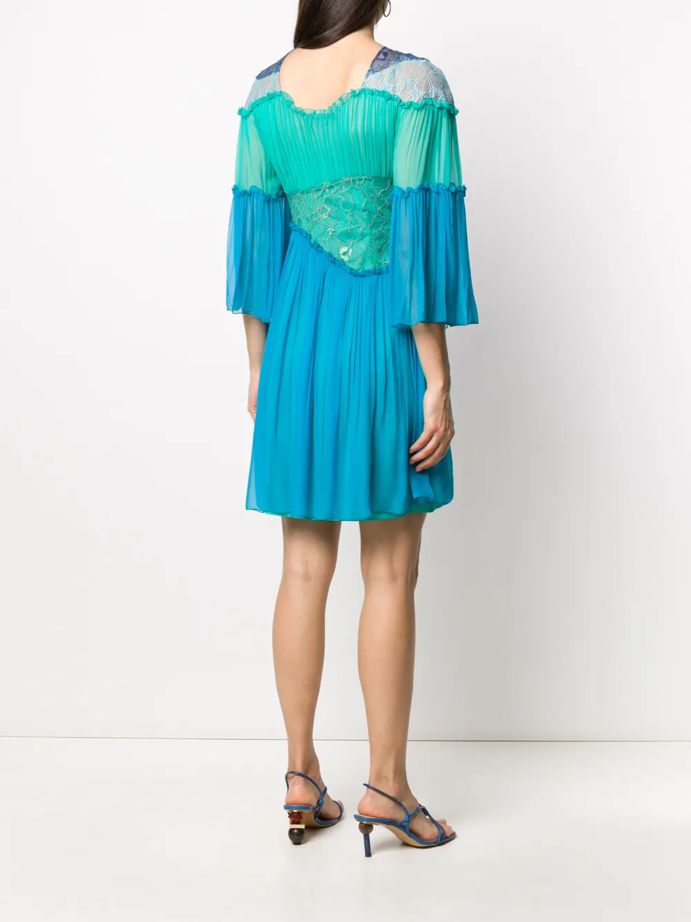 Alberta Ferretti Jurk met ruche afwerking Blauw