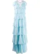 Image 1 of Alberta Ferretti embroidered neck silk gown