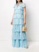 Image 2 of Alberta Ferretti embroidered neck silk gown