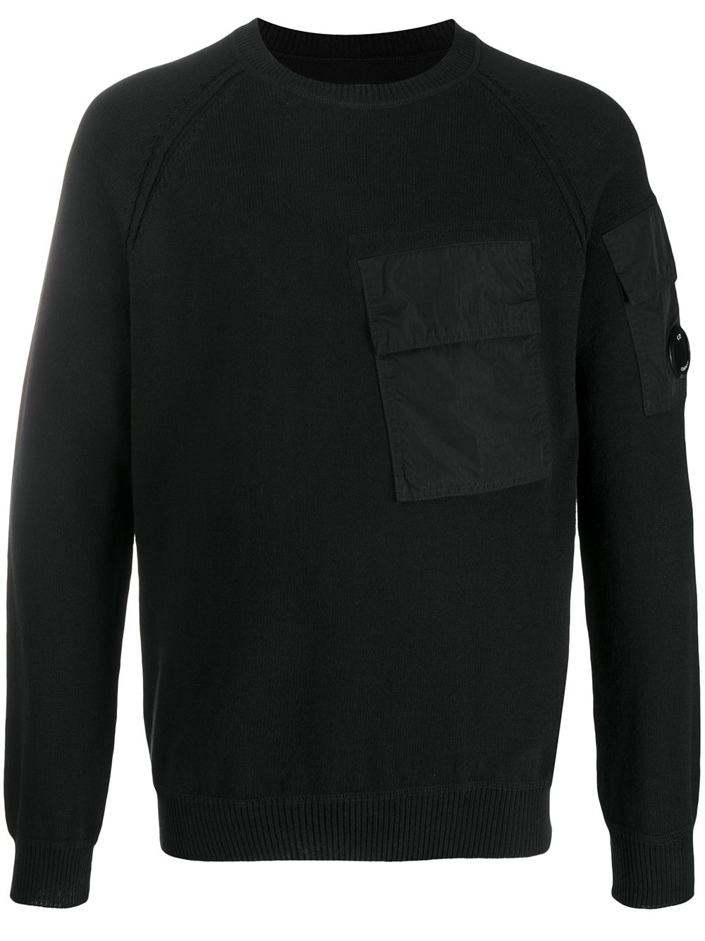 C.p. Company Patch Pocket Raglan-sleeve Jumper In Black