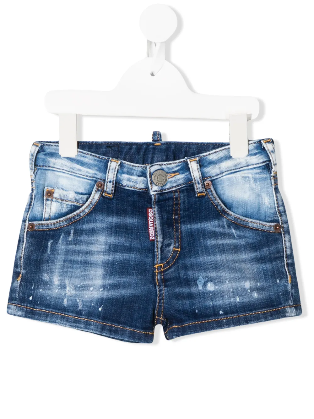 Dsquared2 Stonewashed-effect Denim Shorts In Blue