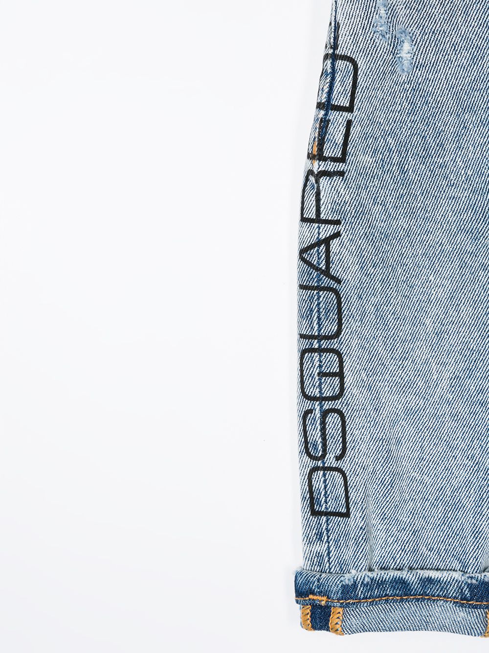 фото Dsquared2 kids выбеленные джинсы с логотипом