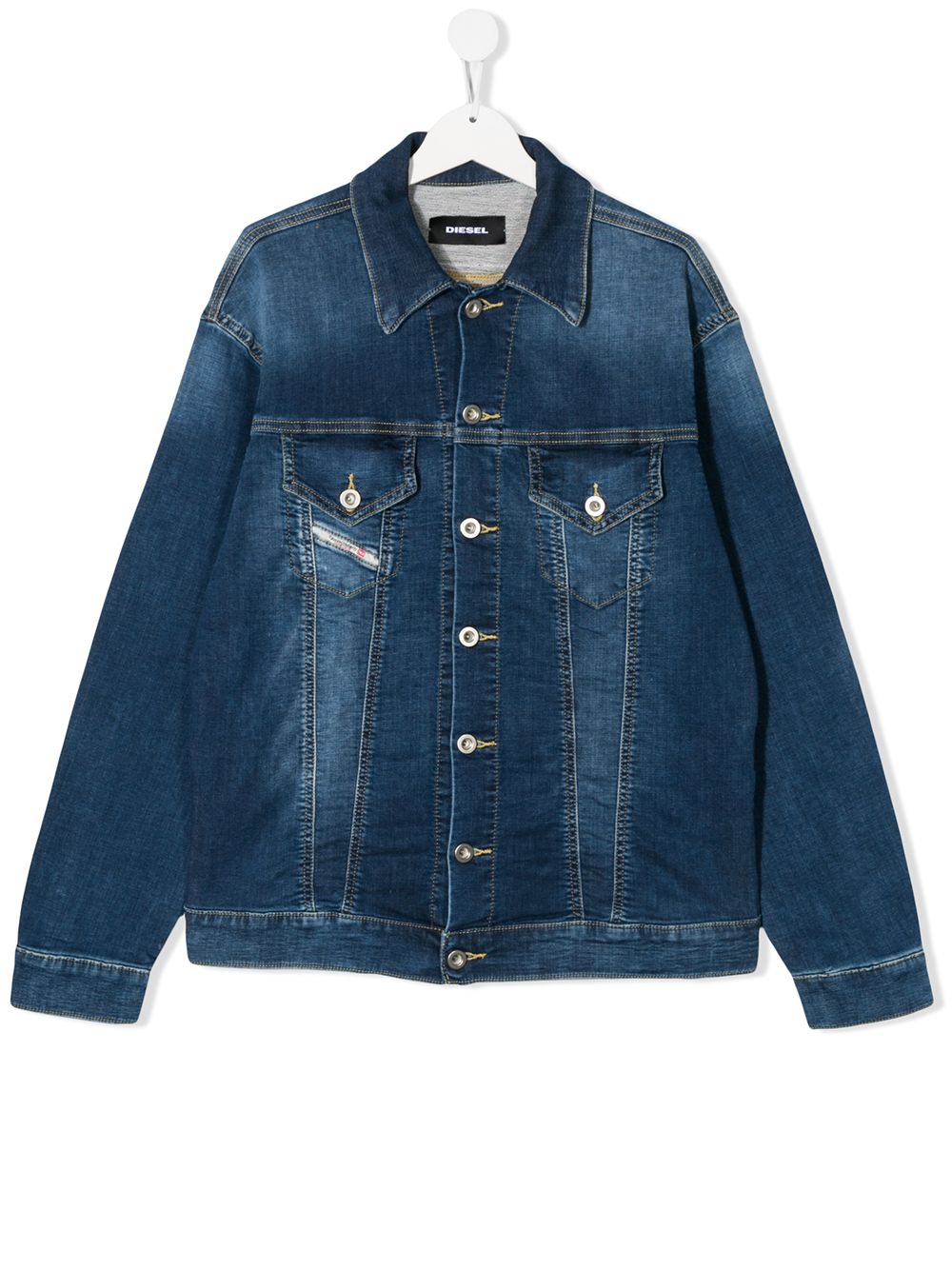 фото Diesel kids logo patch denim jacket