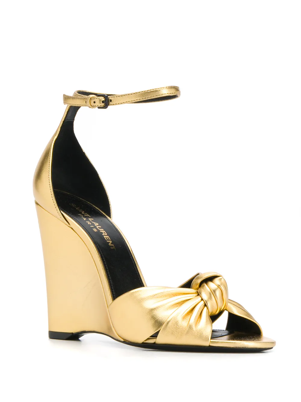 Saint Laurent Sandalen met sleehak - Goud