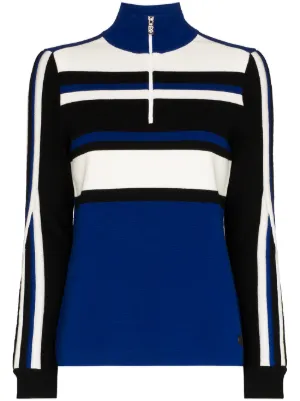 Bogner سويت شيرت مخطط بنصف سحاب