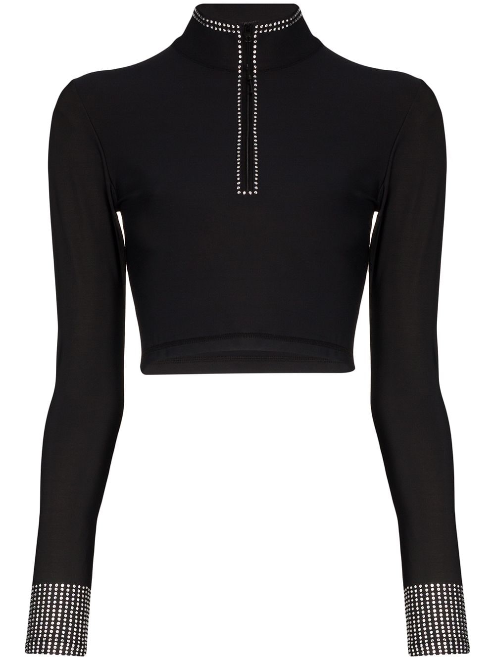 ADAM SELMAN SPORT LONG SLEEVE CRYSTAL CROP TOP