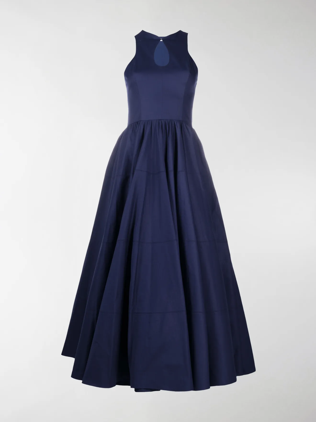 Alaïa scoop neck flared dress blue MODES