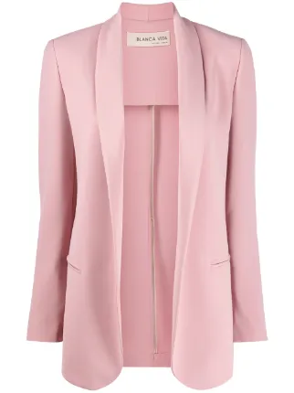 pink open front blazer