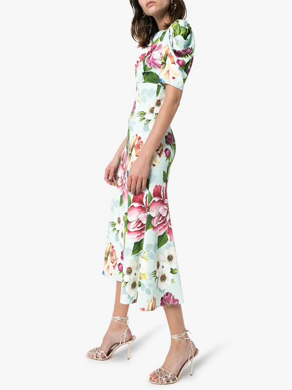 DOLCE & GABBANA CADY FLORAL MIDI DRESS,F6H2MTFSRMJ15073058
