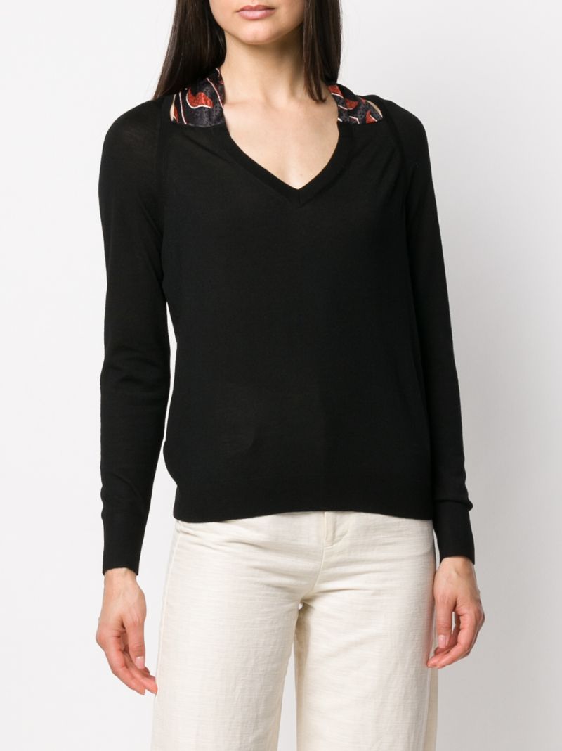 Shop Dorothee Schumacher Contrast Collar Jumper In Black