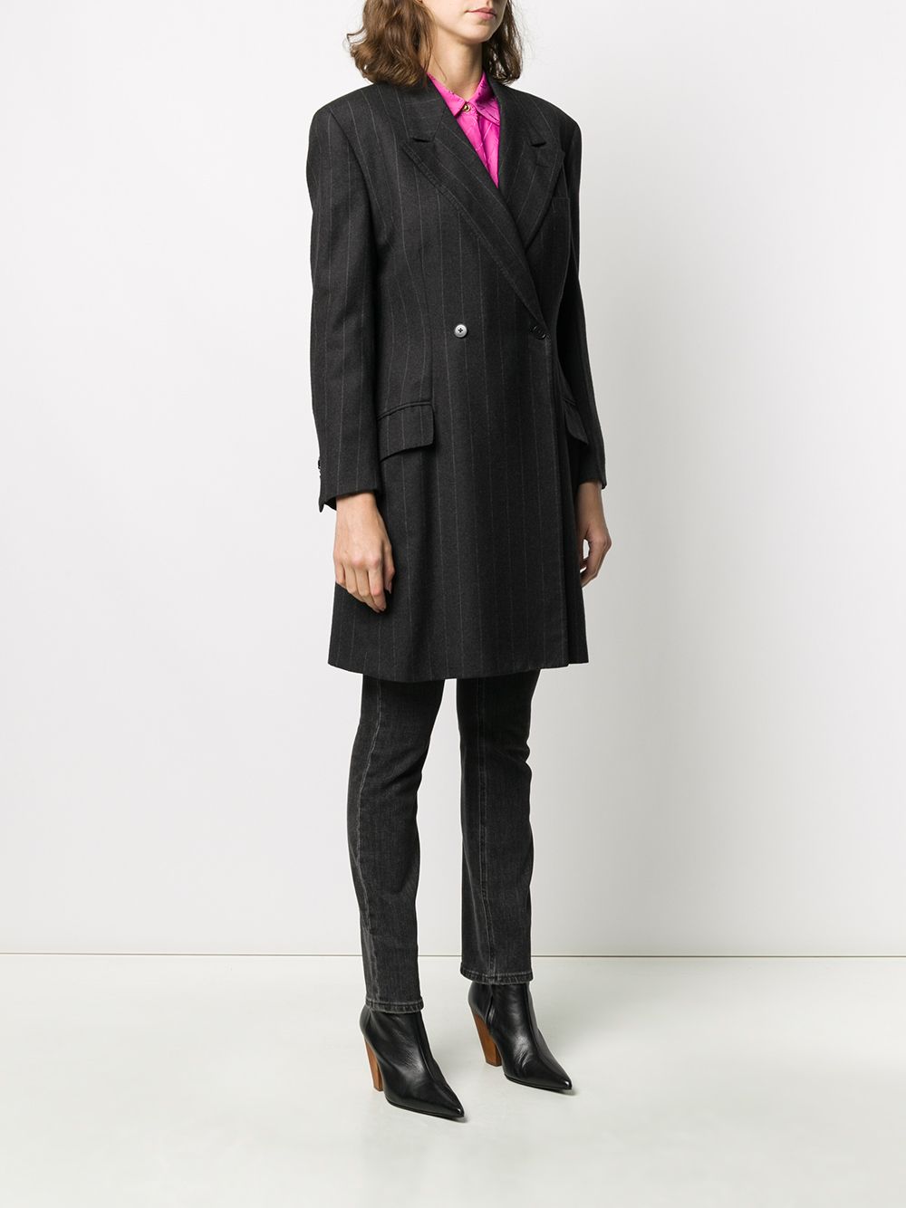 фото Versace pre-owned pinstripe blazer coat