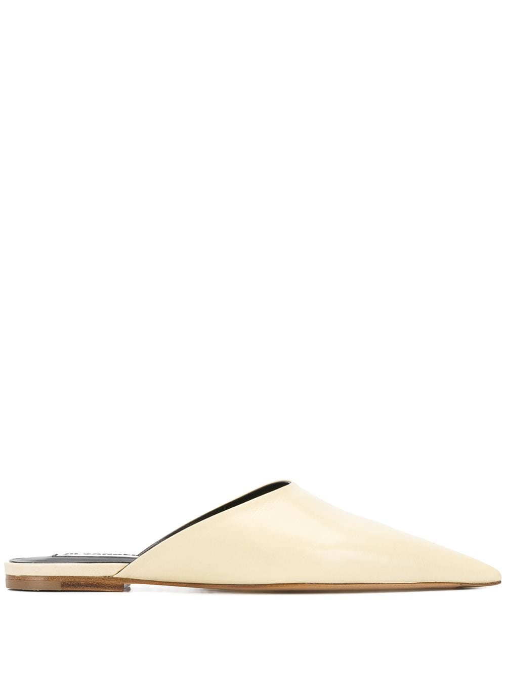 Shop Jil Sander Pointed Low Heel Mules In Neutrals