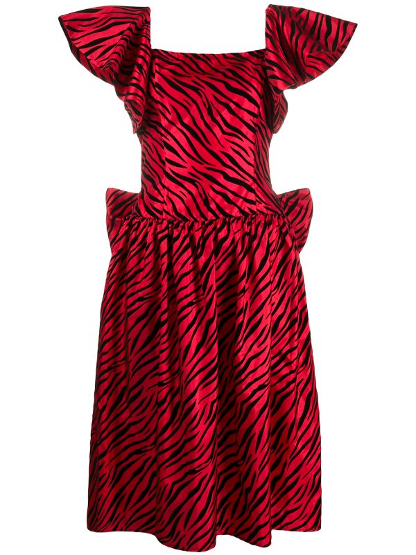 zebra satin dress