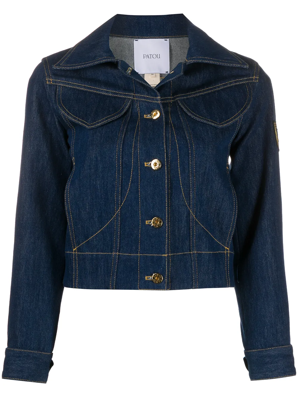 

Patou logo patch denim jacket - Blue