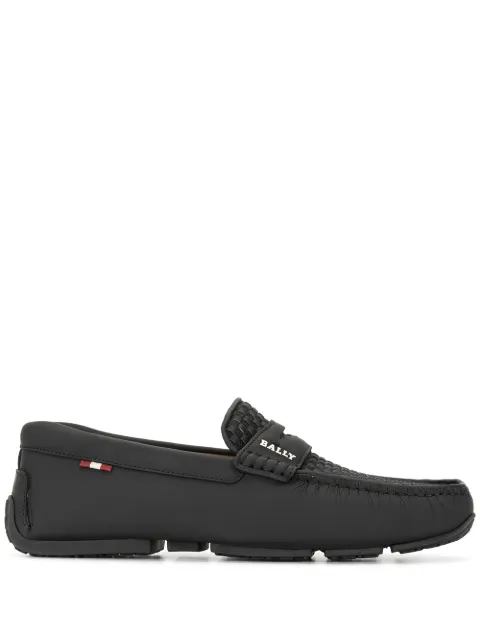 Bally woven slip on loafers