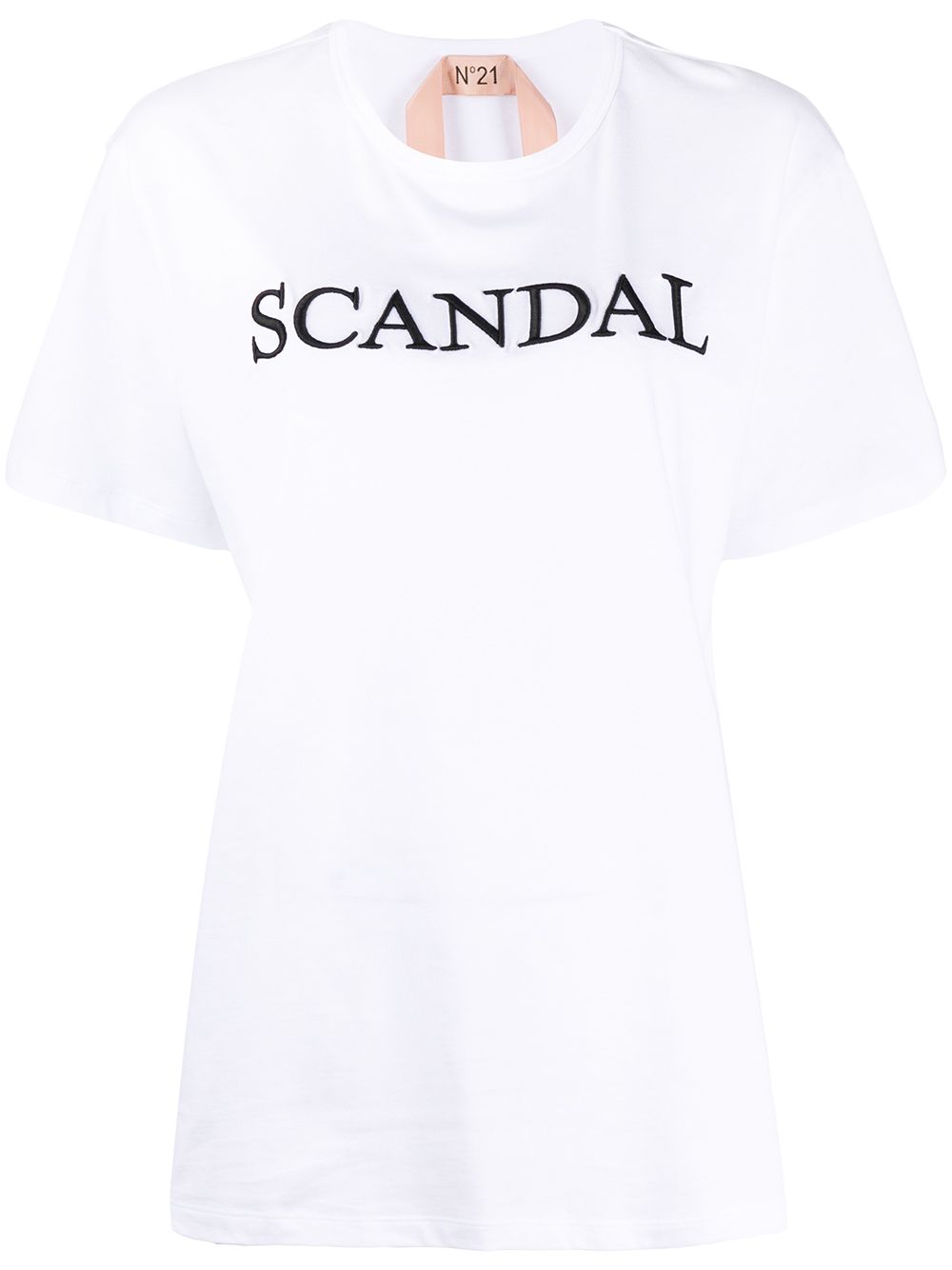 N°21 Scandal Embroidered T-shirt In White