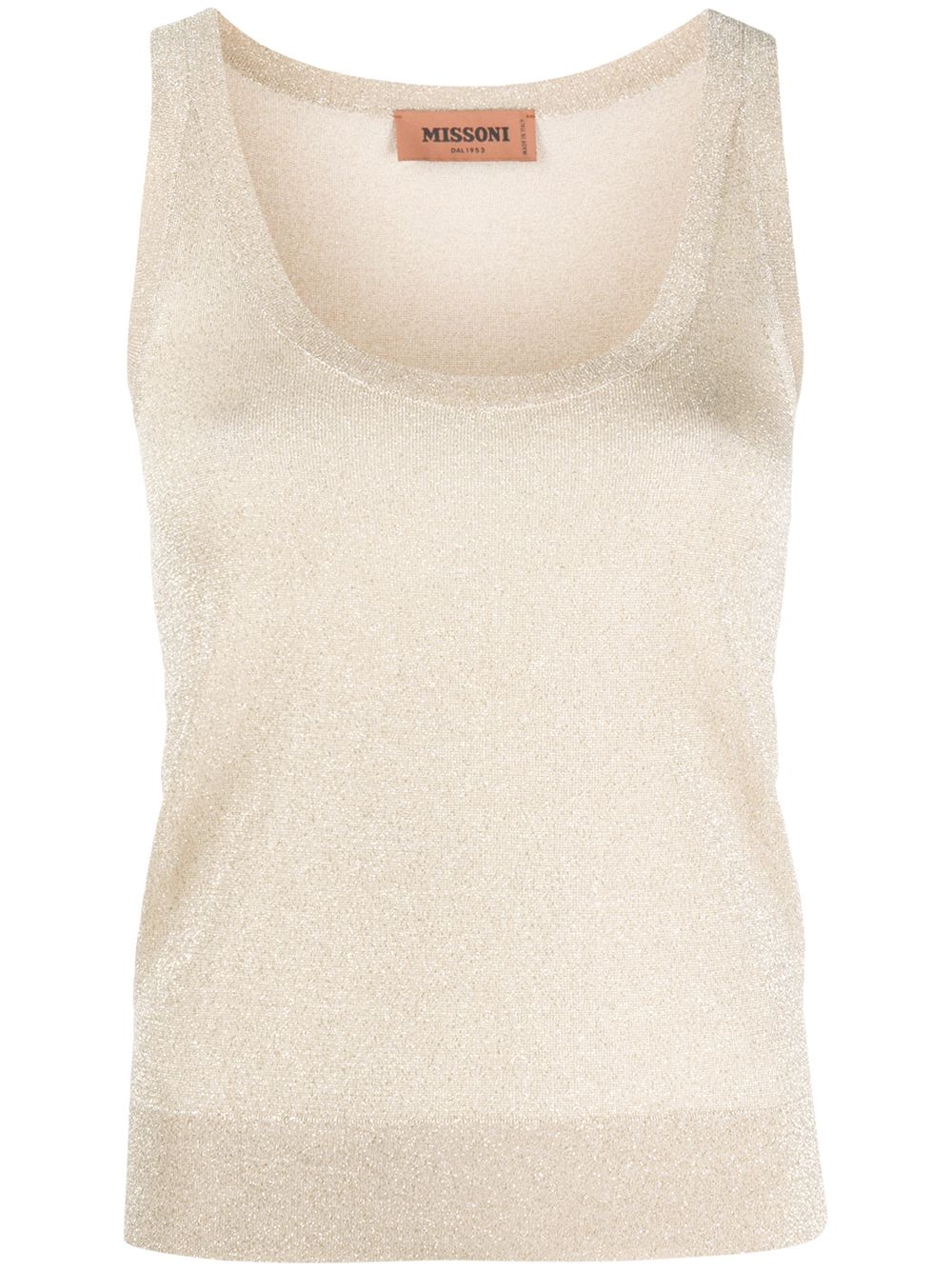 Missoni Metallic Scoop Neck Vest In Neutrals