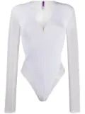 Maison Close zipped thong bodysuit - White