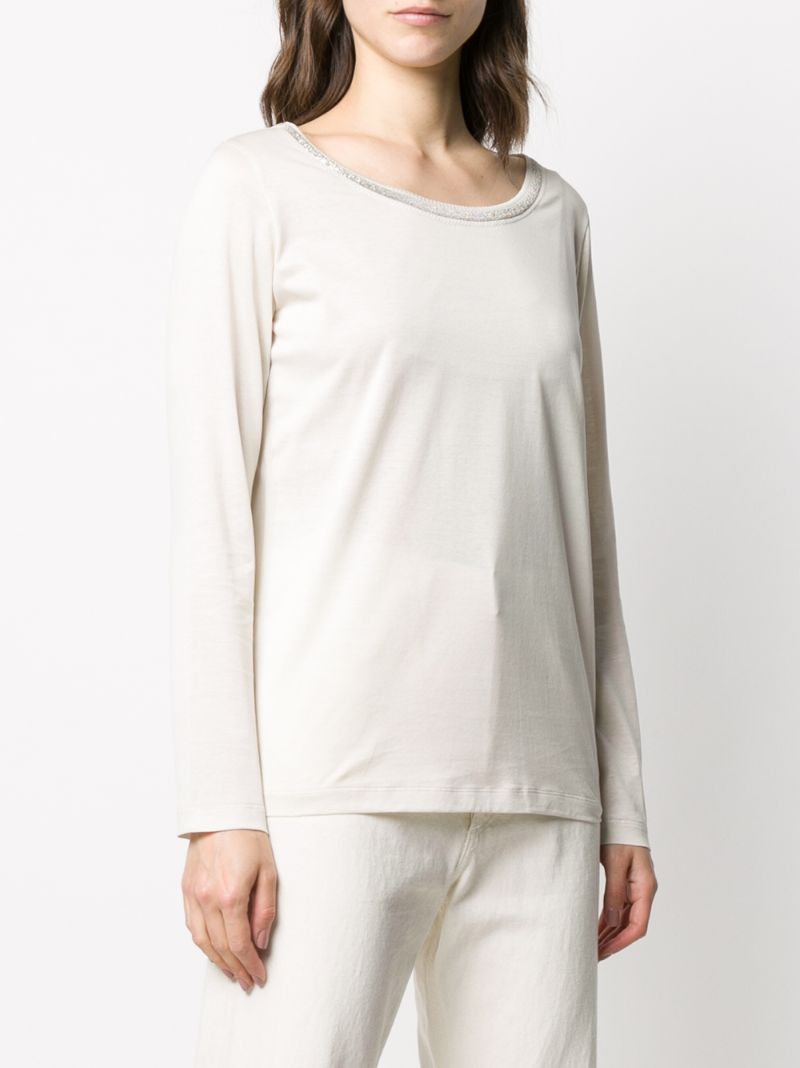 Shop Fabiana Filippi Round Neck Sweatshirt In Neutrals