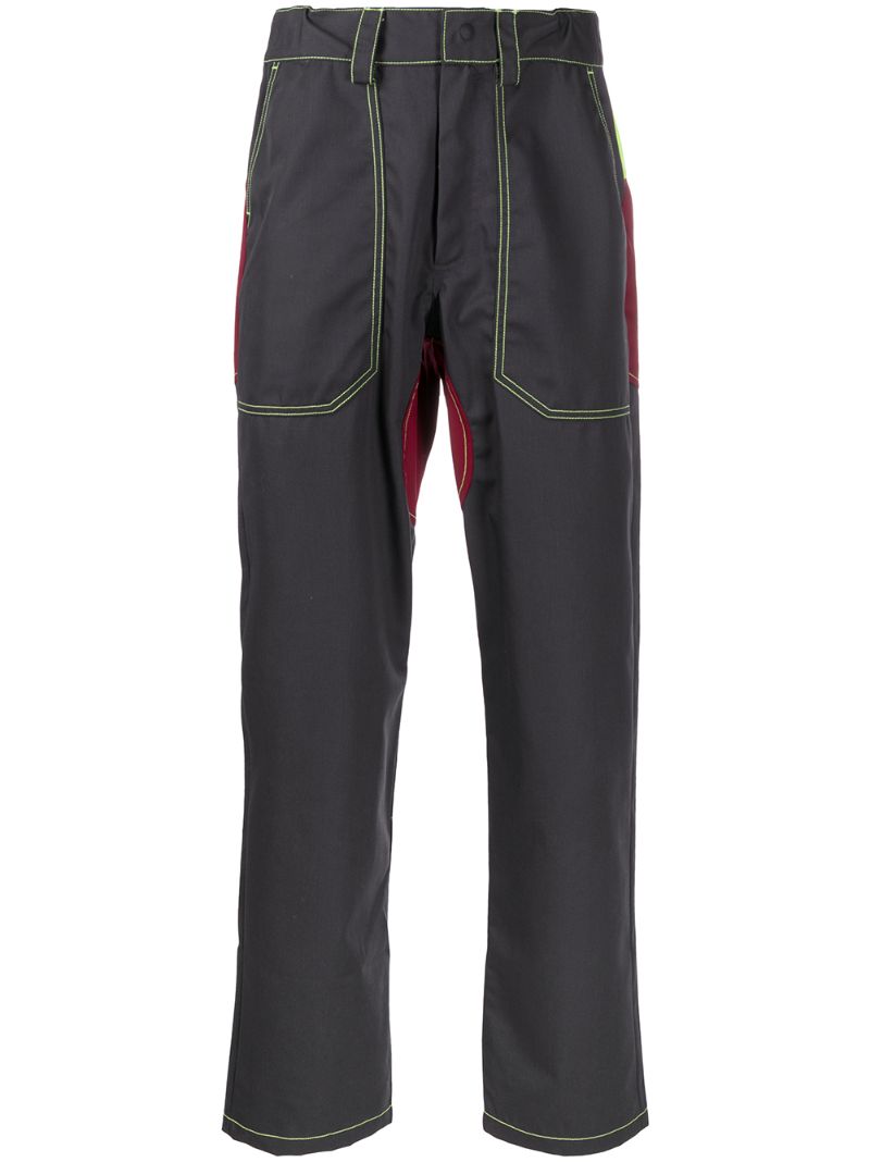 Affix Panelled Straight-leg Trousers In Grey