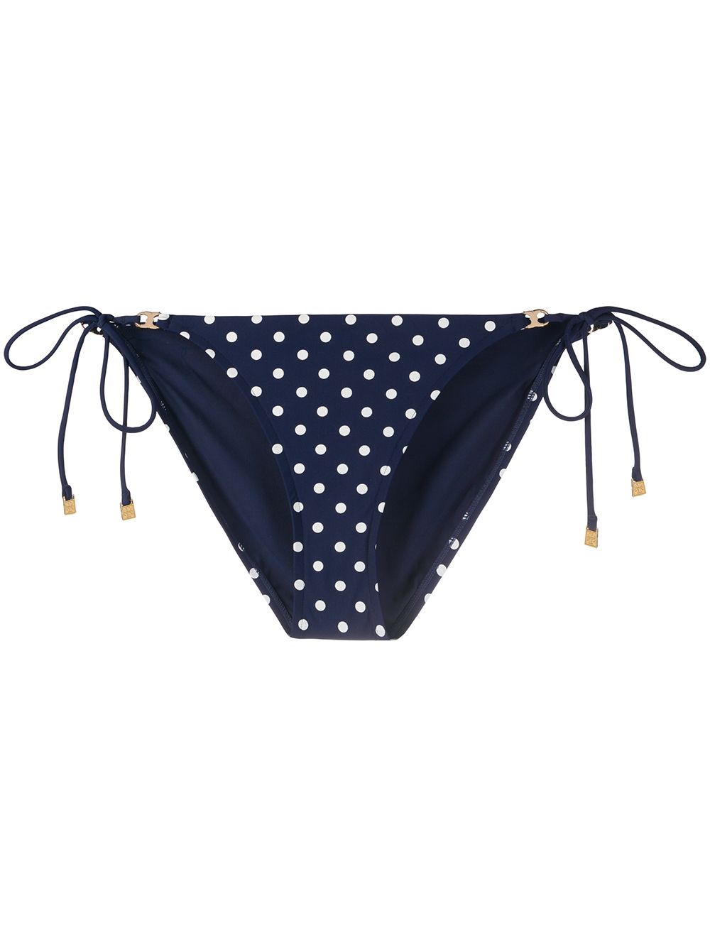 Tory Burch Gemini Link Printed String Bikini Bottom In Classic Dot ...