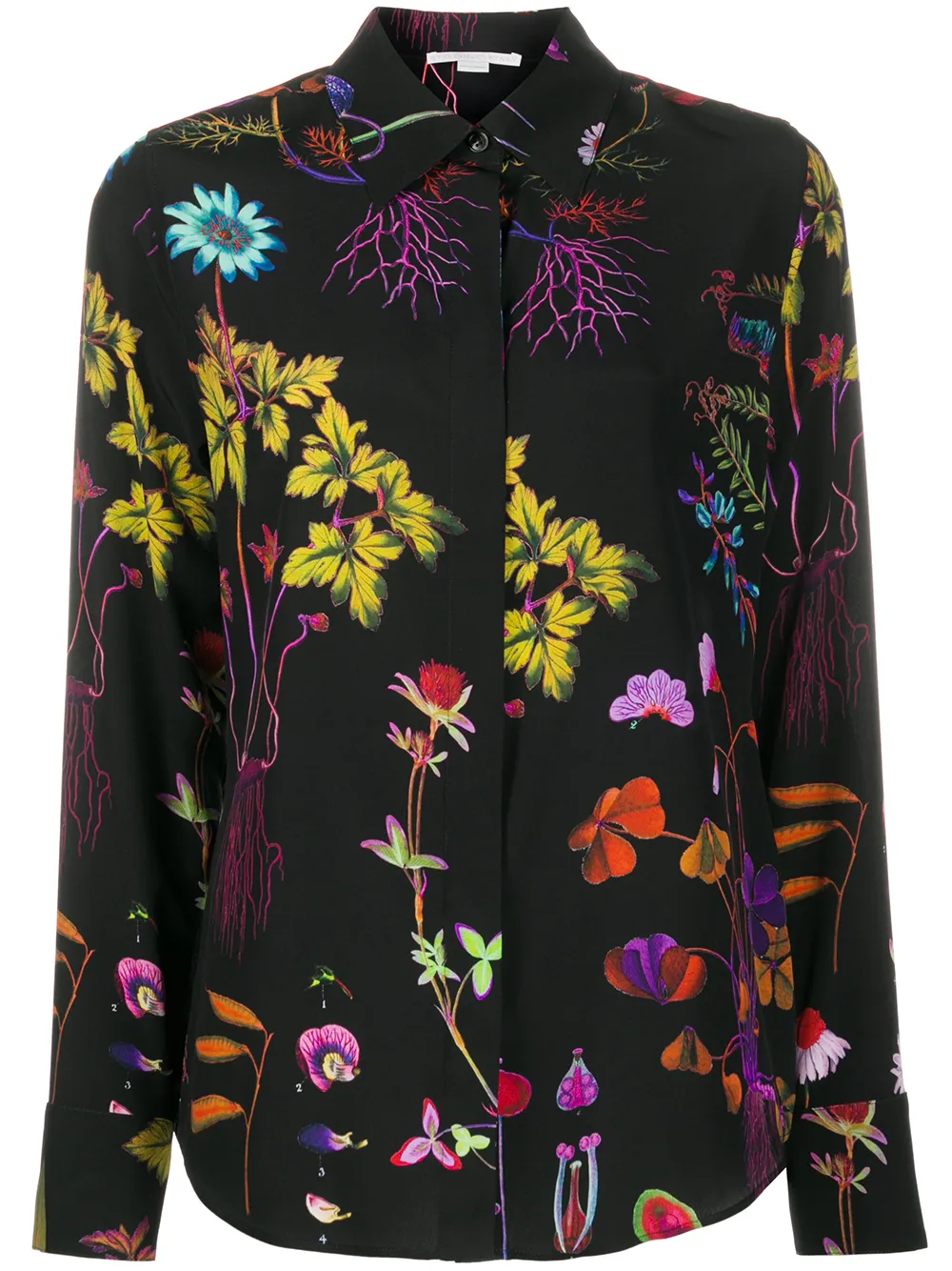 Stella McCartney Hemd mit Blumen-Print - Schwarz
