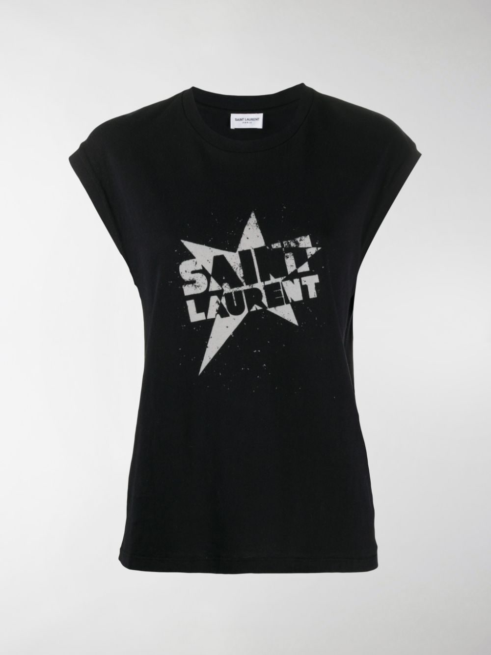 SAINT LAURENT LOGO STAR PRINT T-SHIRT,15074730