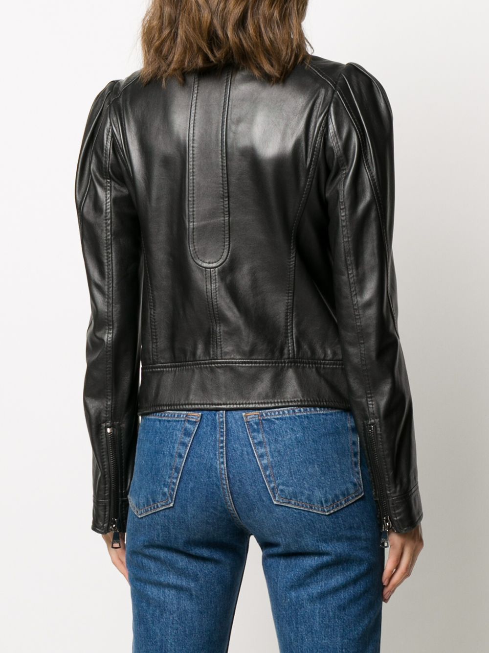 фото Dolce & gabbana pre-owned pleated shoulders leather jacket