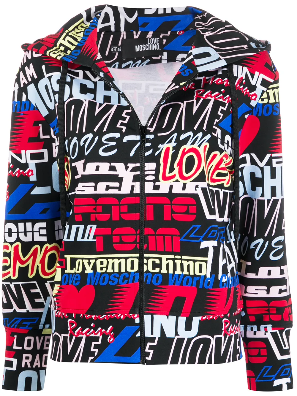 фото Love moschino logo print hoodie