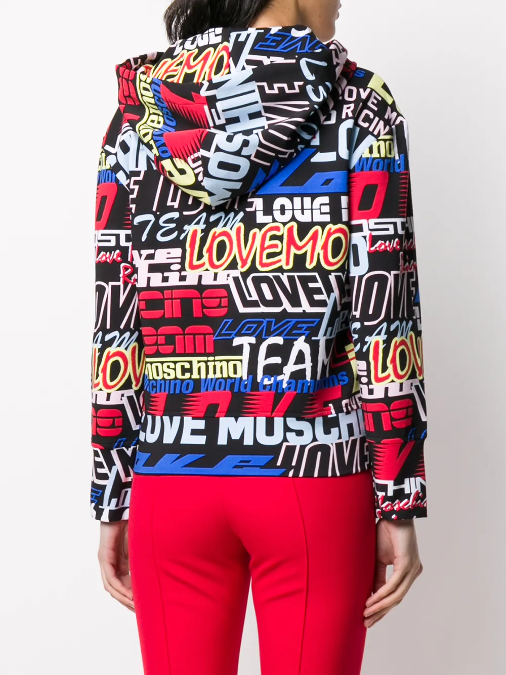 фото Love moschino logo print hoodie