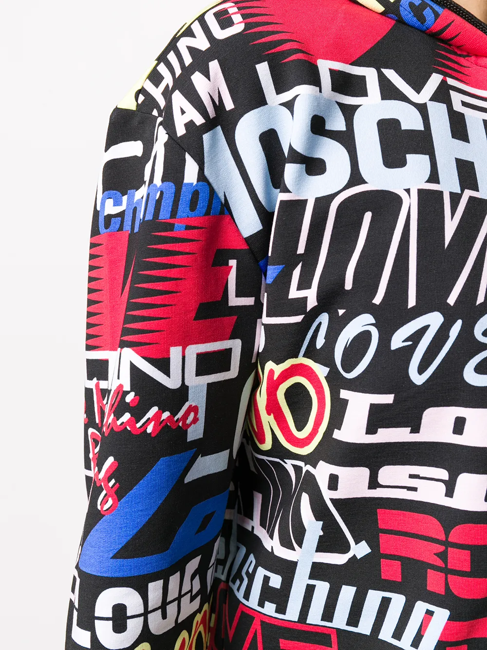 фото Love moschino logo print hoodie