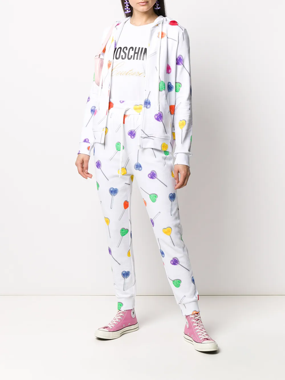 фото Love moschino heart lollipop print hoodie