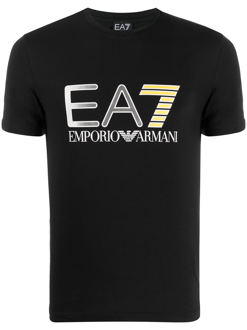 Ea7 Crew Neck Logo Printed T In 黑色