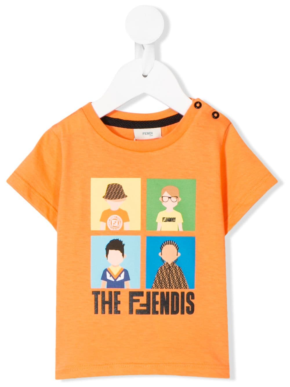 Fendi Babies' Graphic Print T-shirt In Orange