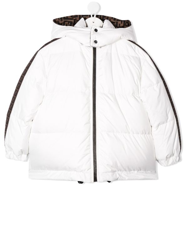 Fendi Kids white reversible padded coat 