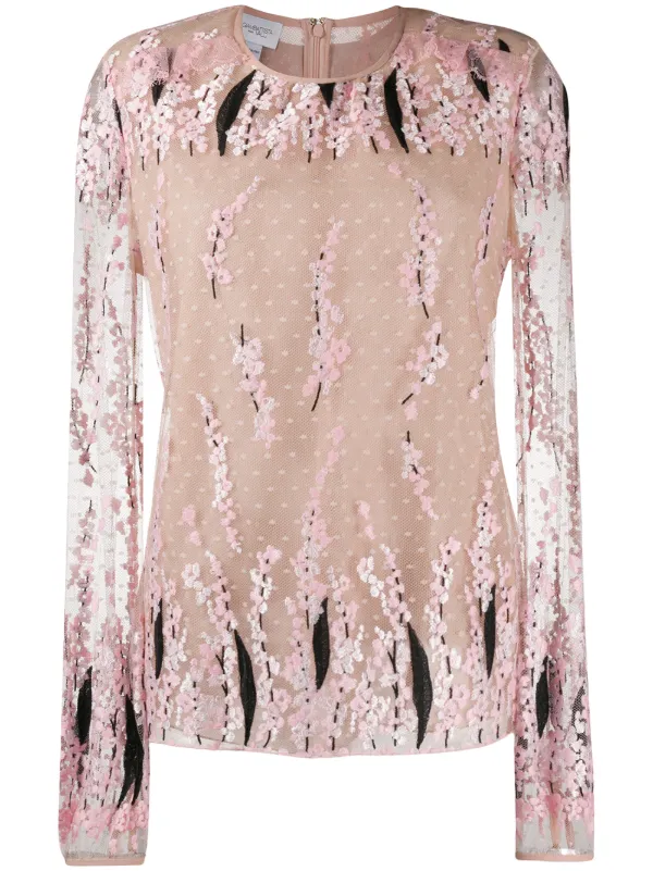 floral embroidered mesh