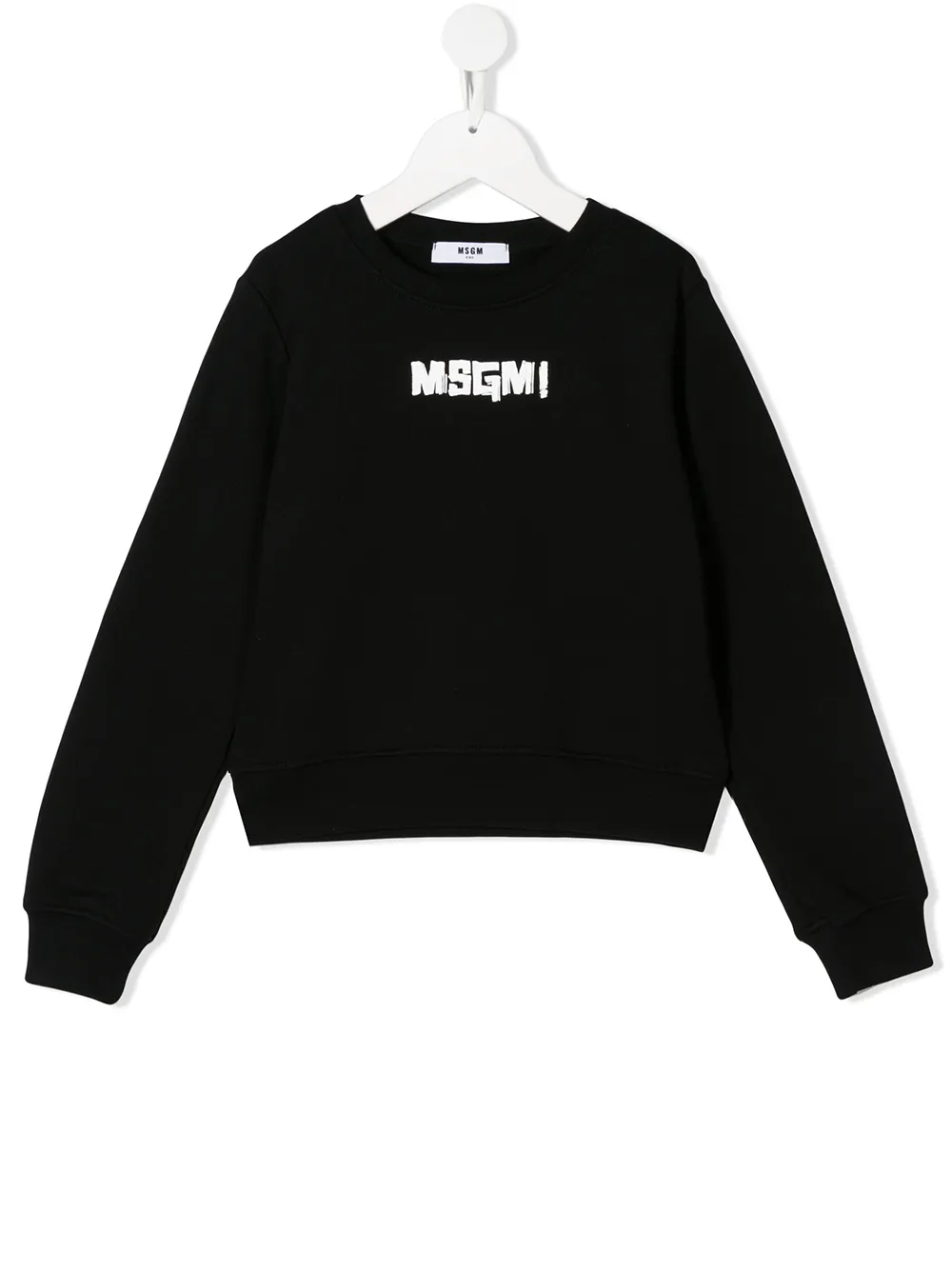 Msgm Kids' Logo Print Sweatshirt In Black