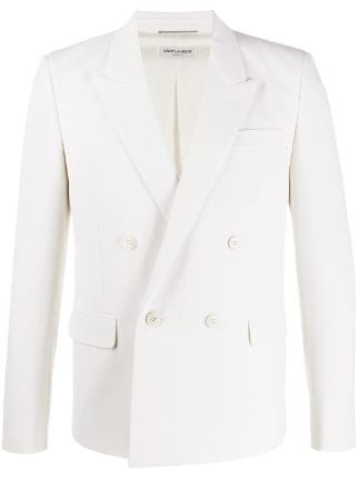 Shop Saint Laurent double-breasted tailored blazer with Express ...