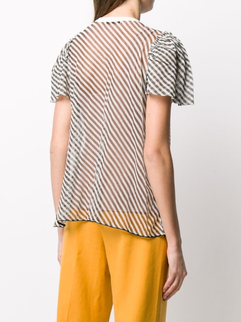 Shop Dorothee Schumacher Sheer T-shirt Blouse In Black