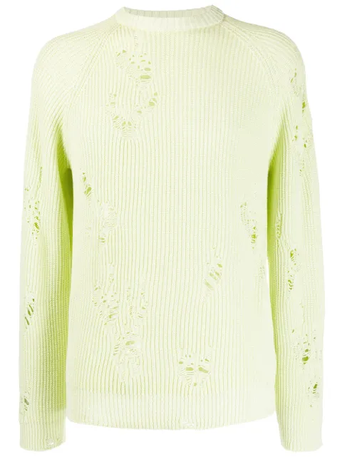Laneus distressed knit jumper