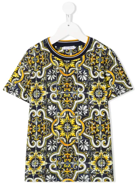 Dolce & Gabbana Kids Maiolica print short-sleeved T-shirt