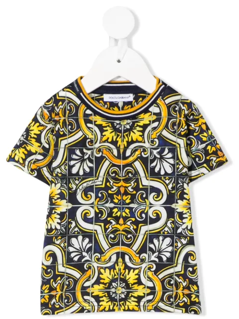 Dolce & Gabbana Kids Maiolica print short-sleeved T-shirt