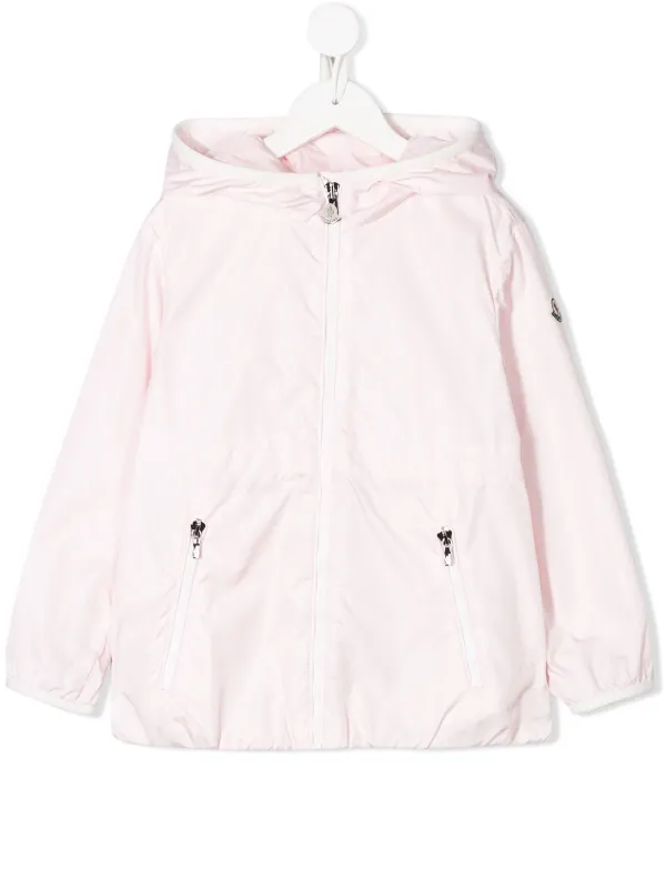 Shop Moncler Enfant hooded zipped rain 
