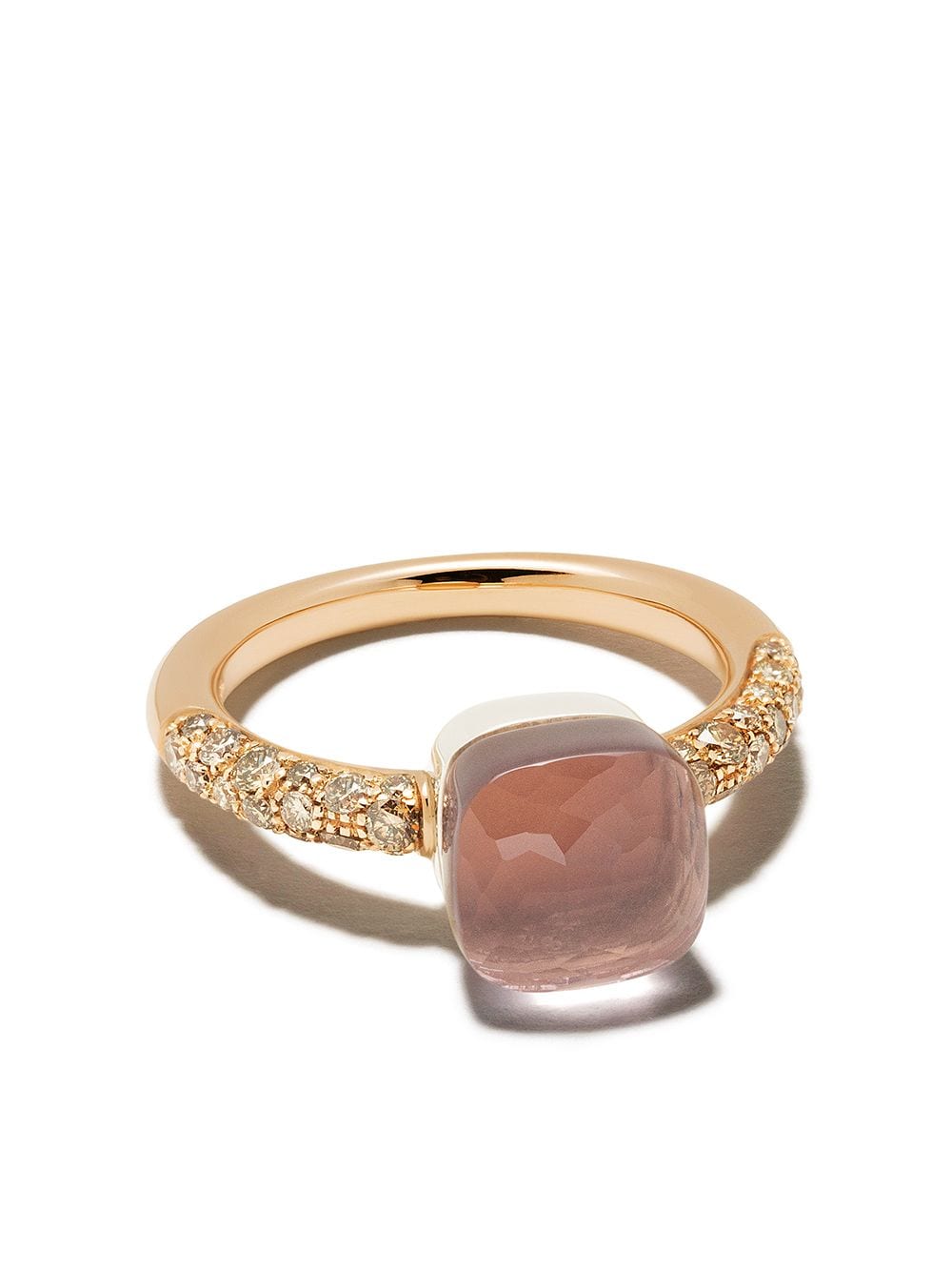 18kt rose gold diamond stone ring