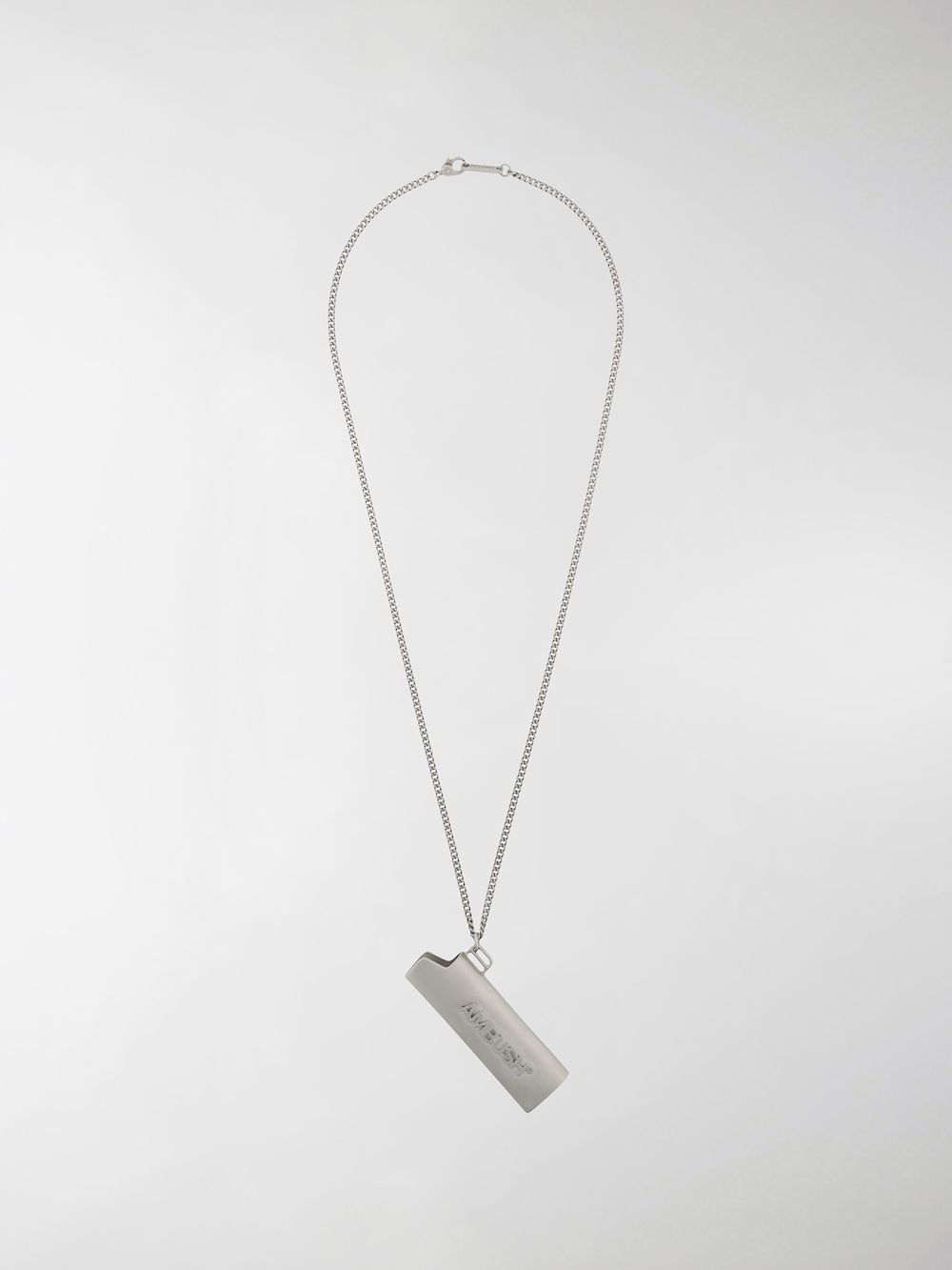Ambush Embossed Lighter Case Necklace In Silver