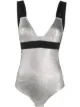 Image 1 of Paco Rabanne logo-jacquard metallic bodysuit